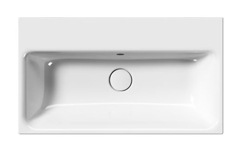 NUBES 70X40 - Wall-mounted rectangular ceramic washbasin with towel rail by GSI ceramica - view 3